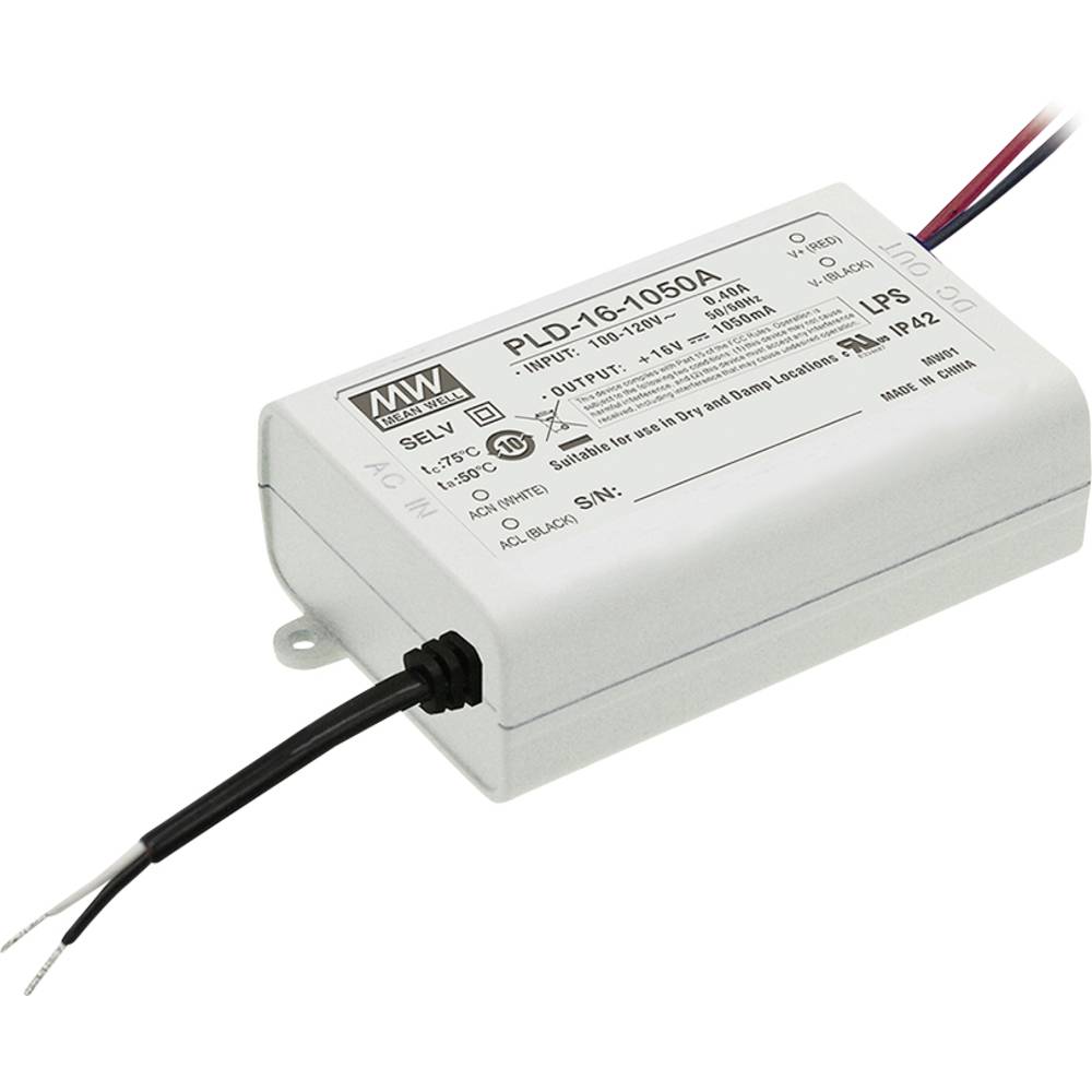 Mean Well PLD-16-1400B LED driver konstantní proud 16 W 1.4 A 8 - 12 V/DC bez možnosti stmívání 1 ks