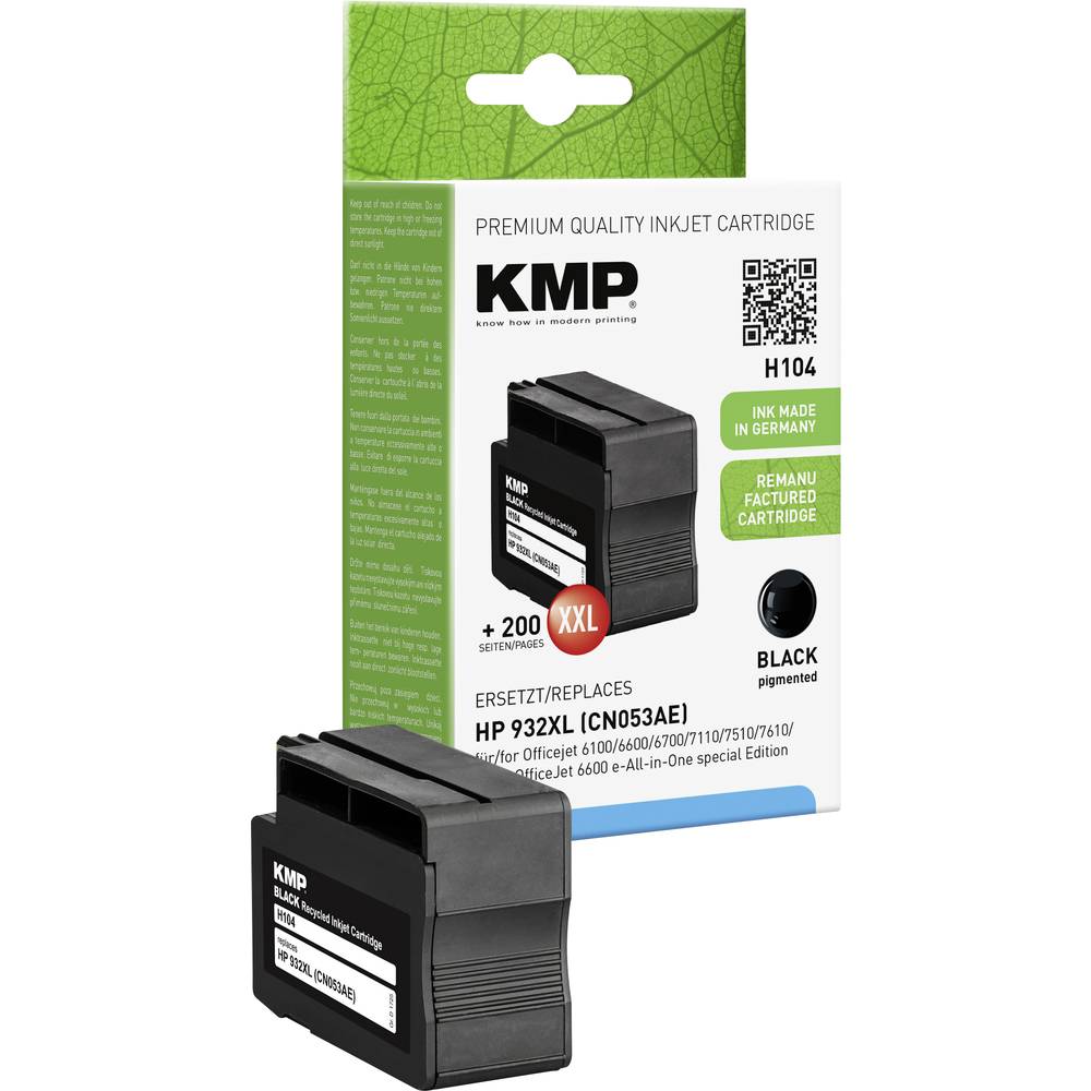 KMP Ink náhradní HP 932XL, CN053AE kompatibilní černá H104 1725,4001
