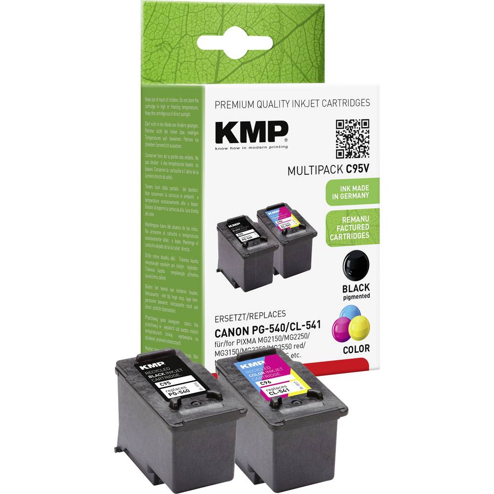 KMP Ink náhradní Canon PG-540, CL-541 kompatibilní kombinované balení černá, azurová, purppurová, žlutá C95V 1516,4850