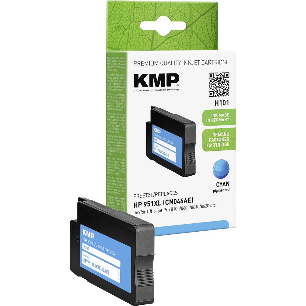 KMP Ink náhradní HP 951XL, CN046AE kompatibilní azurová H101 1723,4003