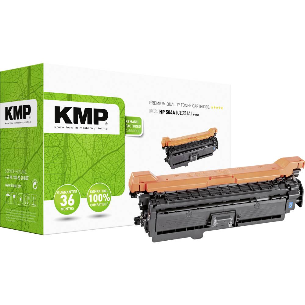 KMP Toner náhradní HP 504A, CE251A kompatibilní azurová 7000 Seiten H-T127 1219,0003