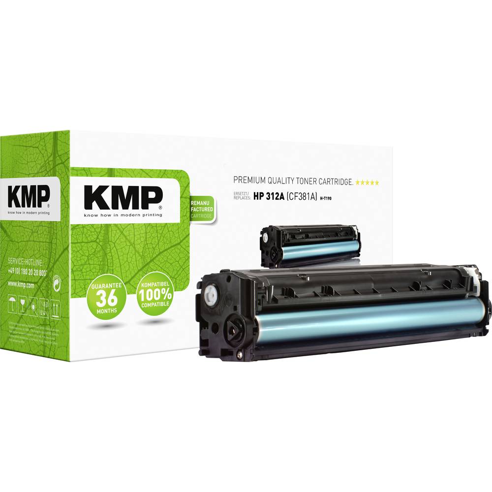 KMP Toner náhradní HP 312A, CF381A kompatibilní azurová 2700 Seiten H-T190 2528,0003