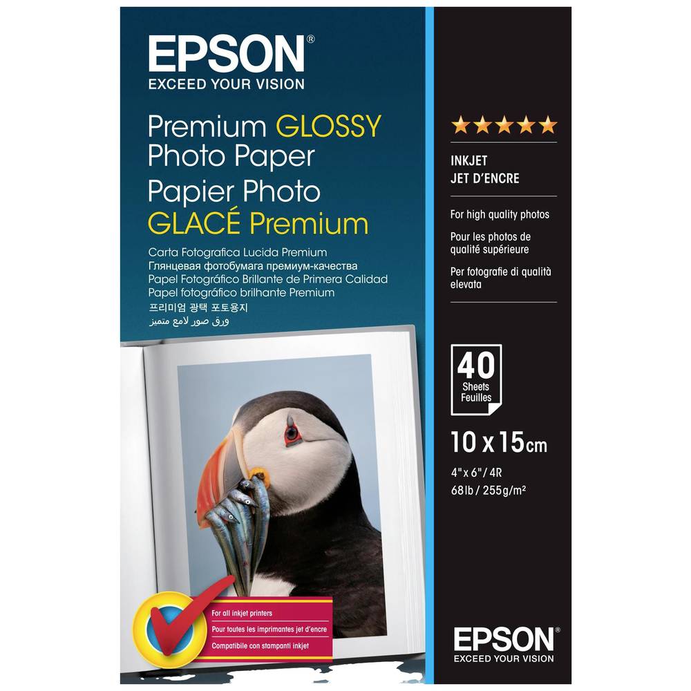 Epson Premium Glossy Photo Paper C13S042153 fotografický papír 10 x 15 cm 255 g/m² 40 listů vysoce lesklý