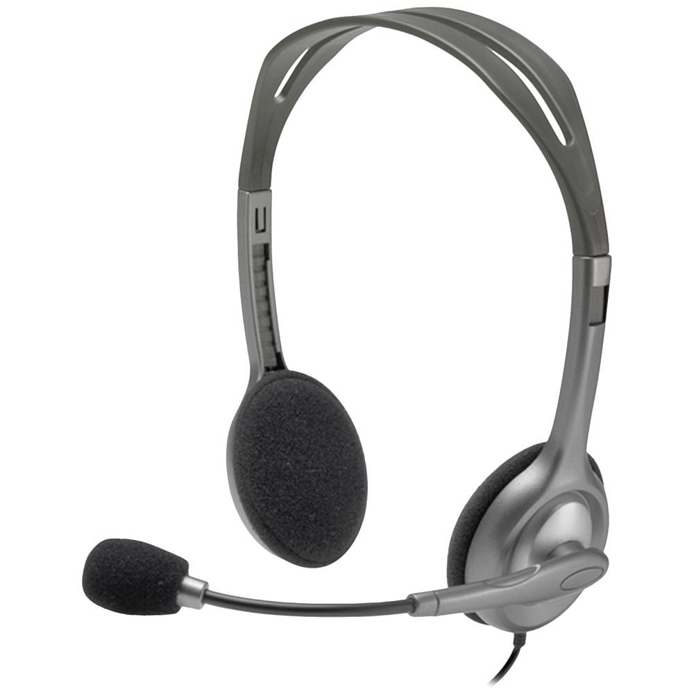 Logitech H111 Počítače Sluchátka On Ear kabelová stereo šedá Redukce šumu mikrofonu
