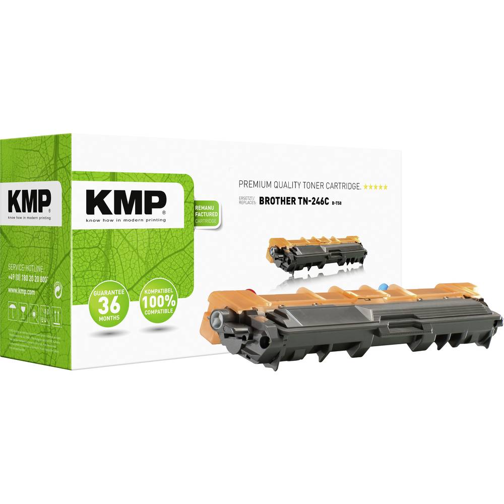 KMP náplň do tiskárny náhradní Brother TN-246C, TN246C kompatibilní azurová 2200 Seiten B-T58