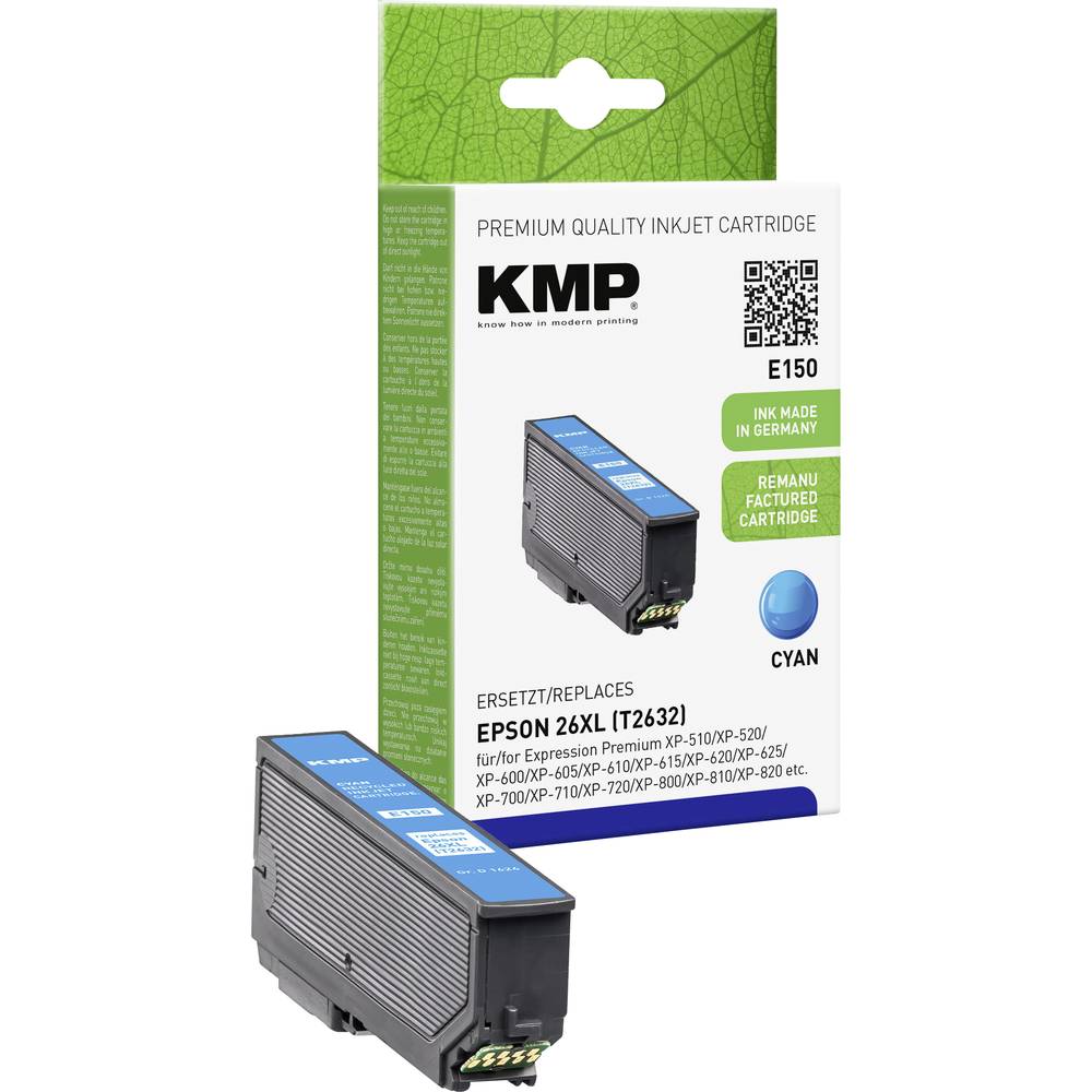 KMP Ink náhradní Epson 26XL, T2632 kompatibilní azurová E150 1626,4003