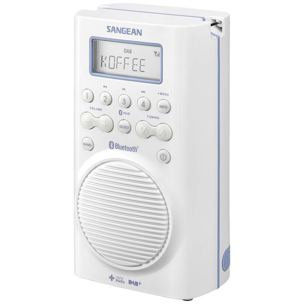 Sangean H205 rádio do sprchy DAB+, FM Bluetooth vodotěšné bílá