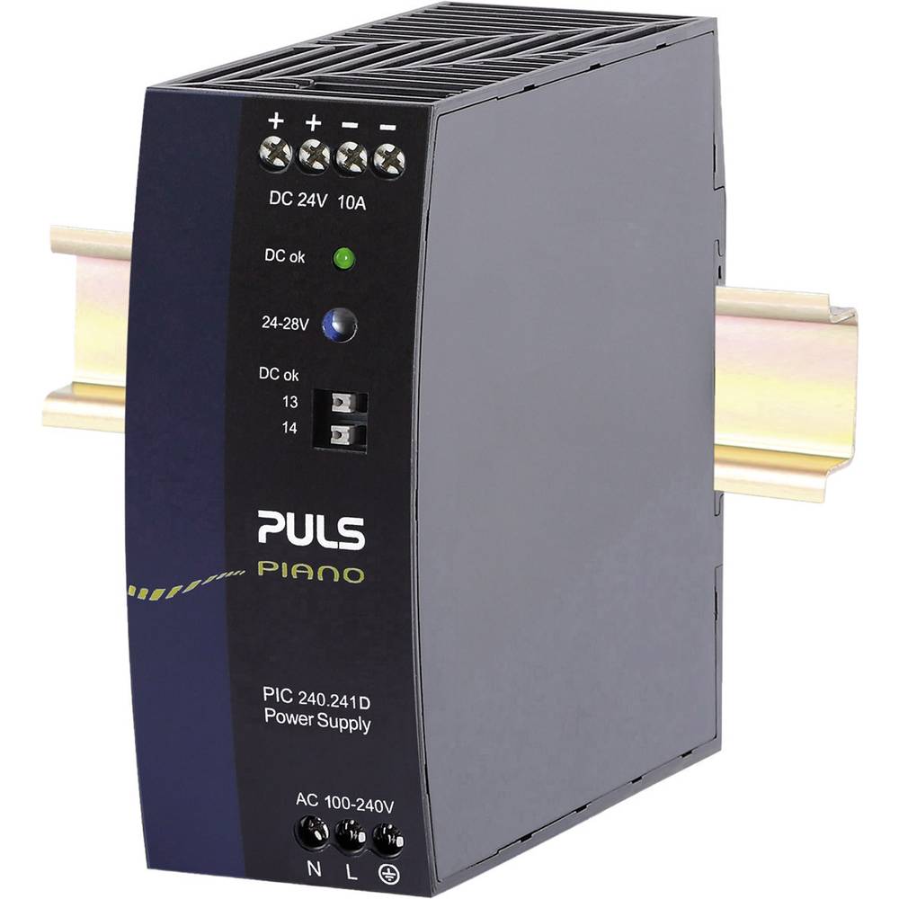 PULS Piano síťový zdroj na DIN lištu, 24 V, 10 A, 240 W, výstupy 1 x