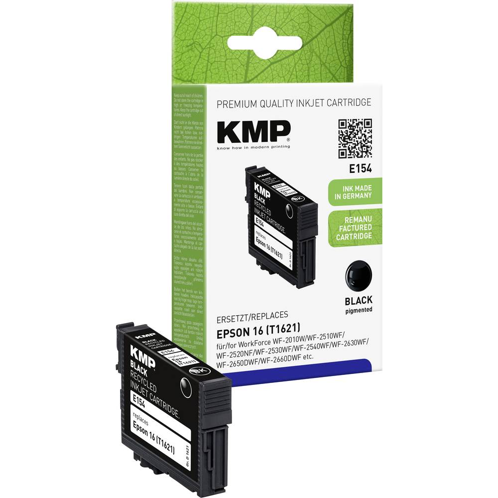 KMP Ink náhradní Epson 16, T1621 kompatibilní černá E154 1621,4801