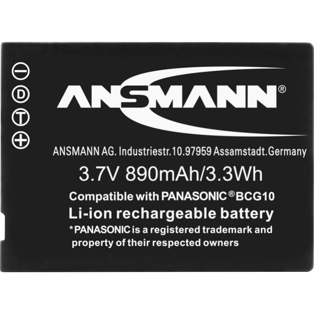 Ansmann DMW-BCG10 akumulátor do kamery Náhrada za orig. akumulátor DMW-BCG10e, DMW-BCG10 3.7 V 890 mAh