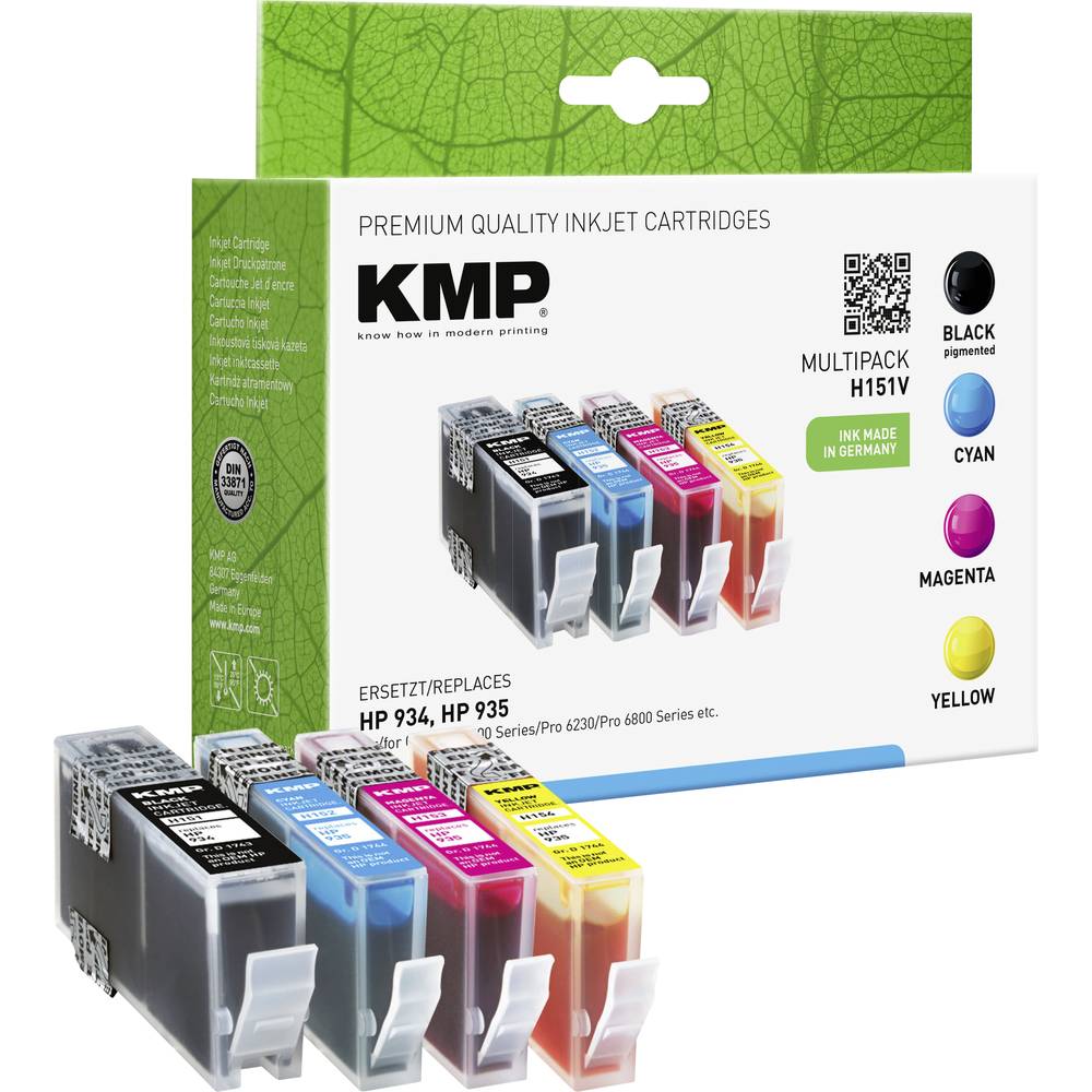 KMP Ink kombinované balení kompatibilní náhradní HP 934, 935, 6ZC72AE, C2P19AE, C2P20AE, C2P21AE, C2P22AE černá, azurová