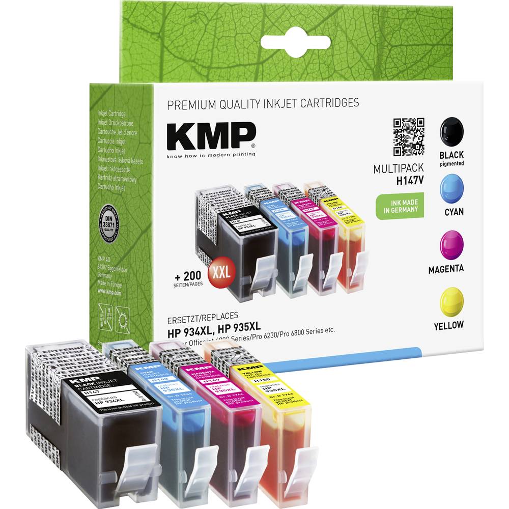 KMP Ink kombinované balení kompatibilní náhradní HP 934XL, 935XL, X4E14AE, C2P23AE, C2P24AE, C2P25AE, C2P26AE černá, azu