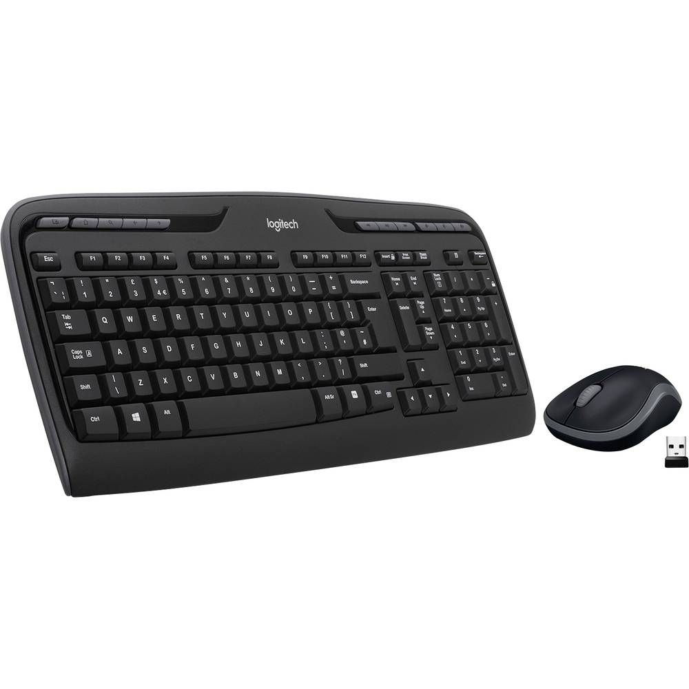 Logitech MK330 bezdrátový sada klávesnice a myše německá, QWERTZ černá
