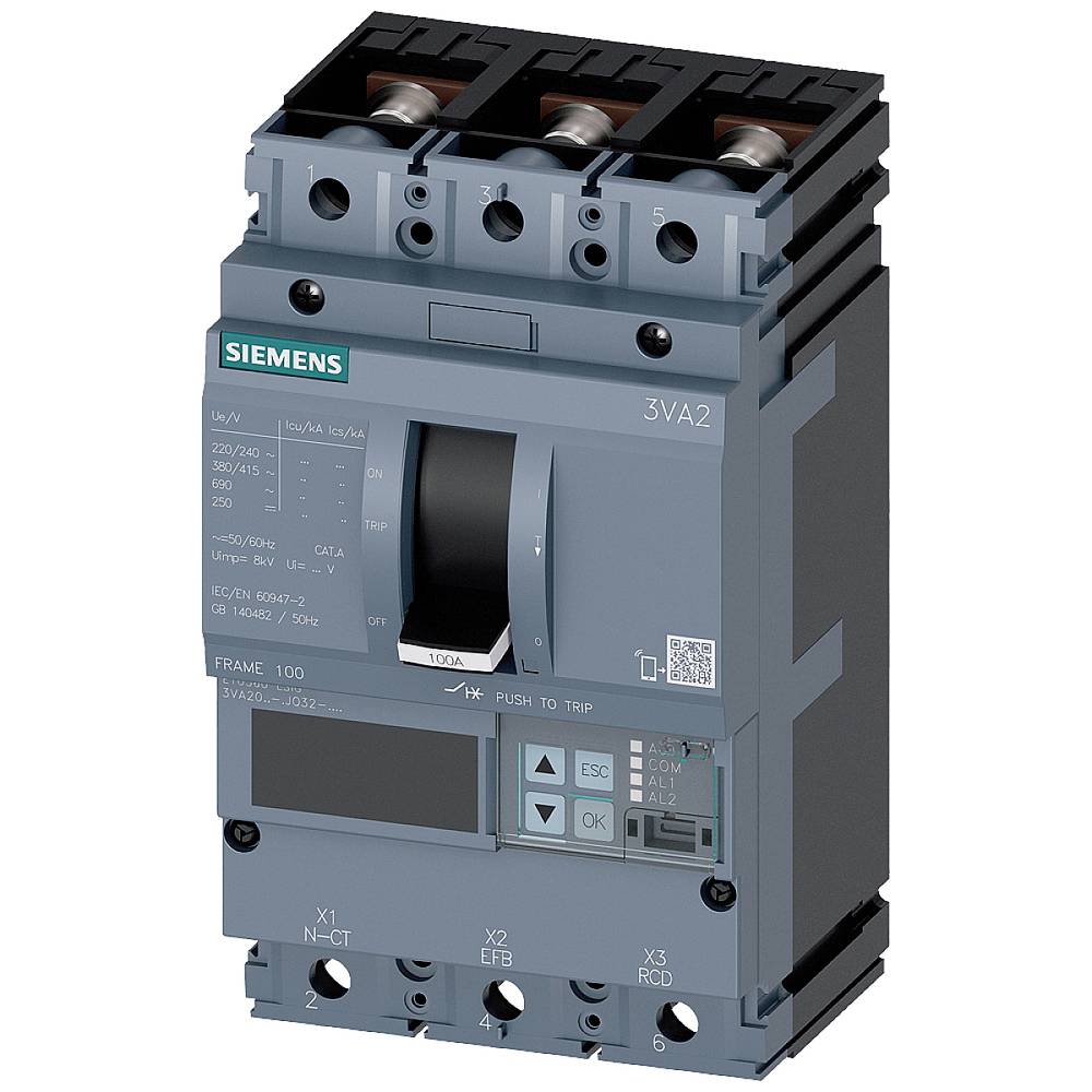 Siemens 3VA2025-5JQ32-0AA0 výkonový vypínač 1 ks Rozsah nastavení (proud): 10 - 25 A Spínací napětí (max.): 690 V/AC (š