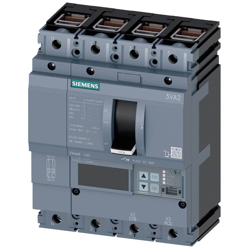 Siemens 3VA2025-6JQ46-0AA0 výkonový vypínač 1 ks Rozsah nastavení (proud): 10 - 25 A Spínací napětí (max.): 690 V/AC (š
