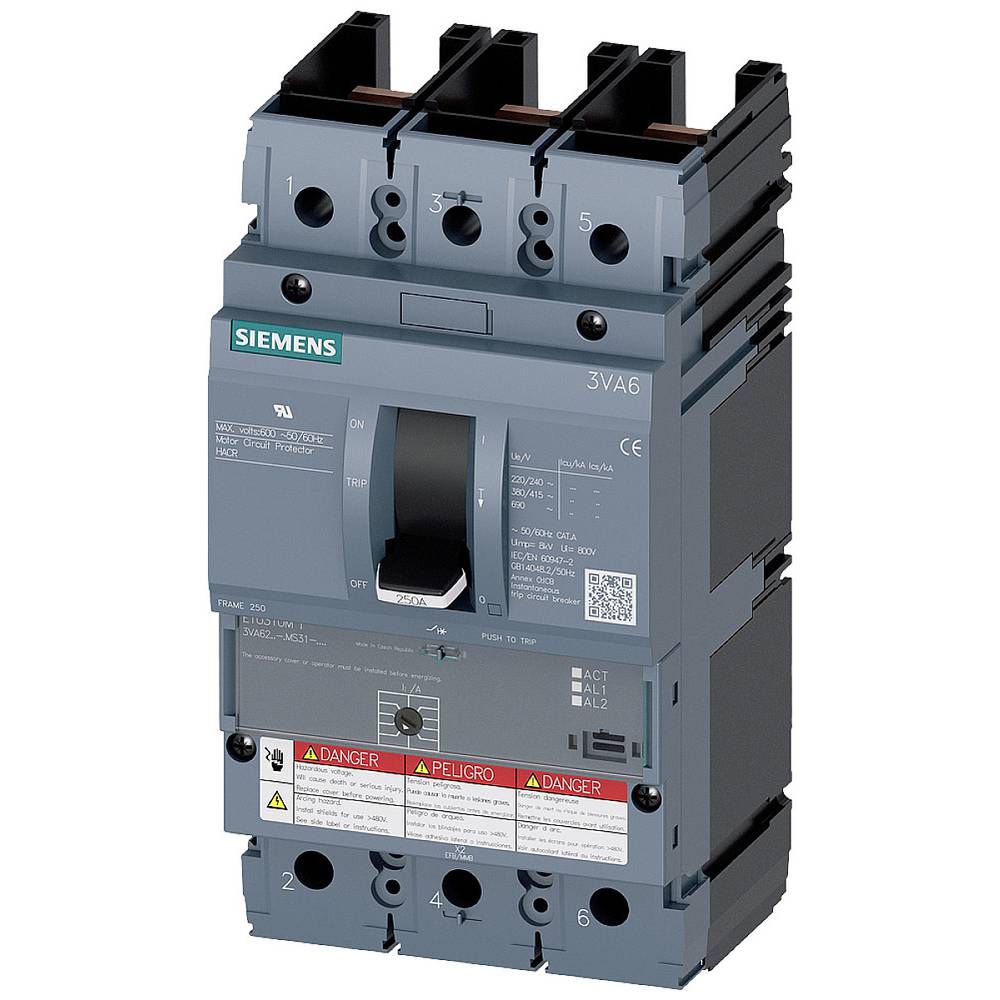 Siemens 3VA6215-1MS31-0AA0 výkonový vypínač 1 ks Spínací napětí (max.): 600 V/AC (š x v x h) 105 x 198 x 86 mm