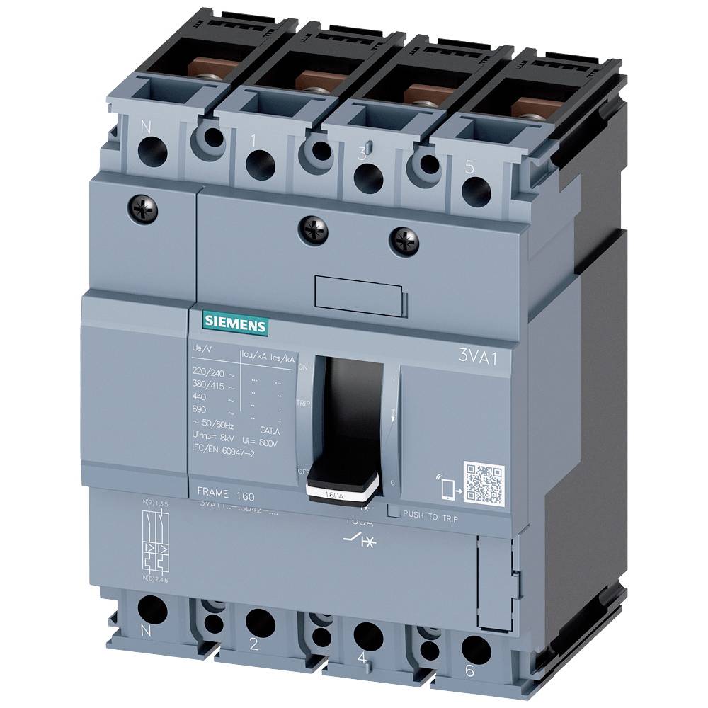 Siemens 3VA1125-4GD42-0AA0 výkonový vypínač 1 ks Rozsah nastavení (proud): 25 - 25 A Spínací napětí (max.): 690 V/AC (š