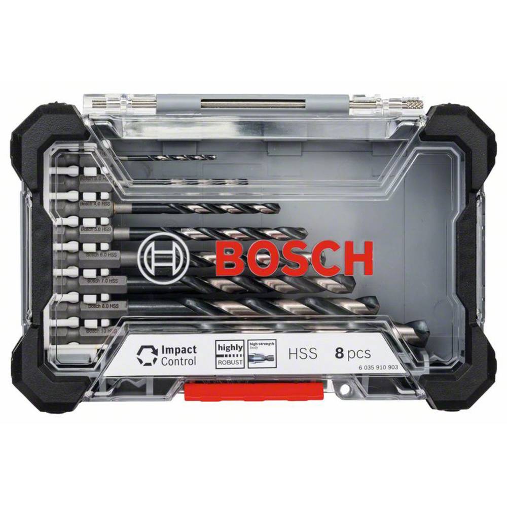 Bosch Accessories 2608577146 HSS sada spirálových vrtáku do kovu 8dílná DIN 338 1/4 (6,3 mm) 1 sada