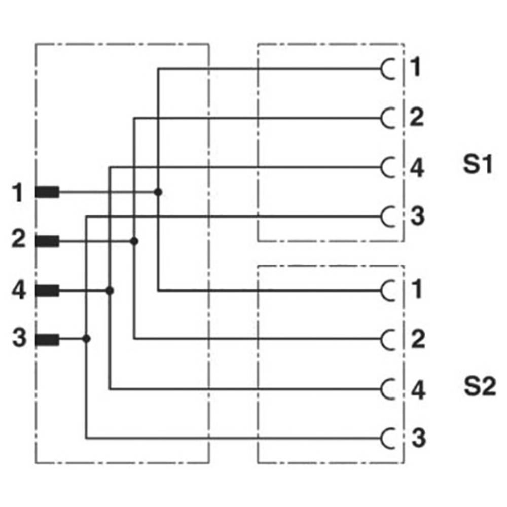 Phoenix Contact SAC-4P-M 8Y/2XM 8FS VP rozdělovač a adaptér pro senzory - aktory , 1572443, piny: 4, 5 ks