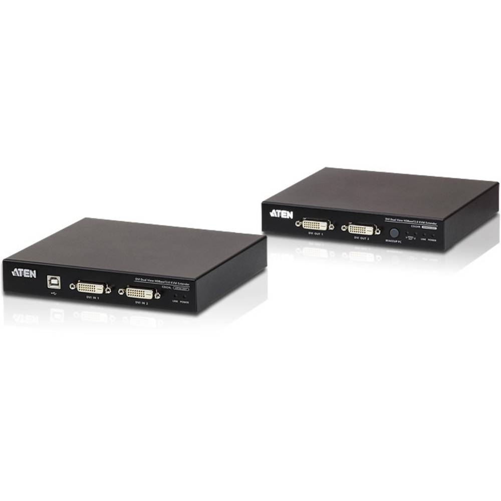 ATEN CE624-AT-G DVI, USB, RS232, Audio-Line-out , zásuvka mikrofonu extender (prodloužení) přes síťový kabel RJ45 150 m