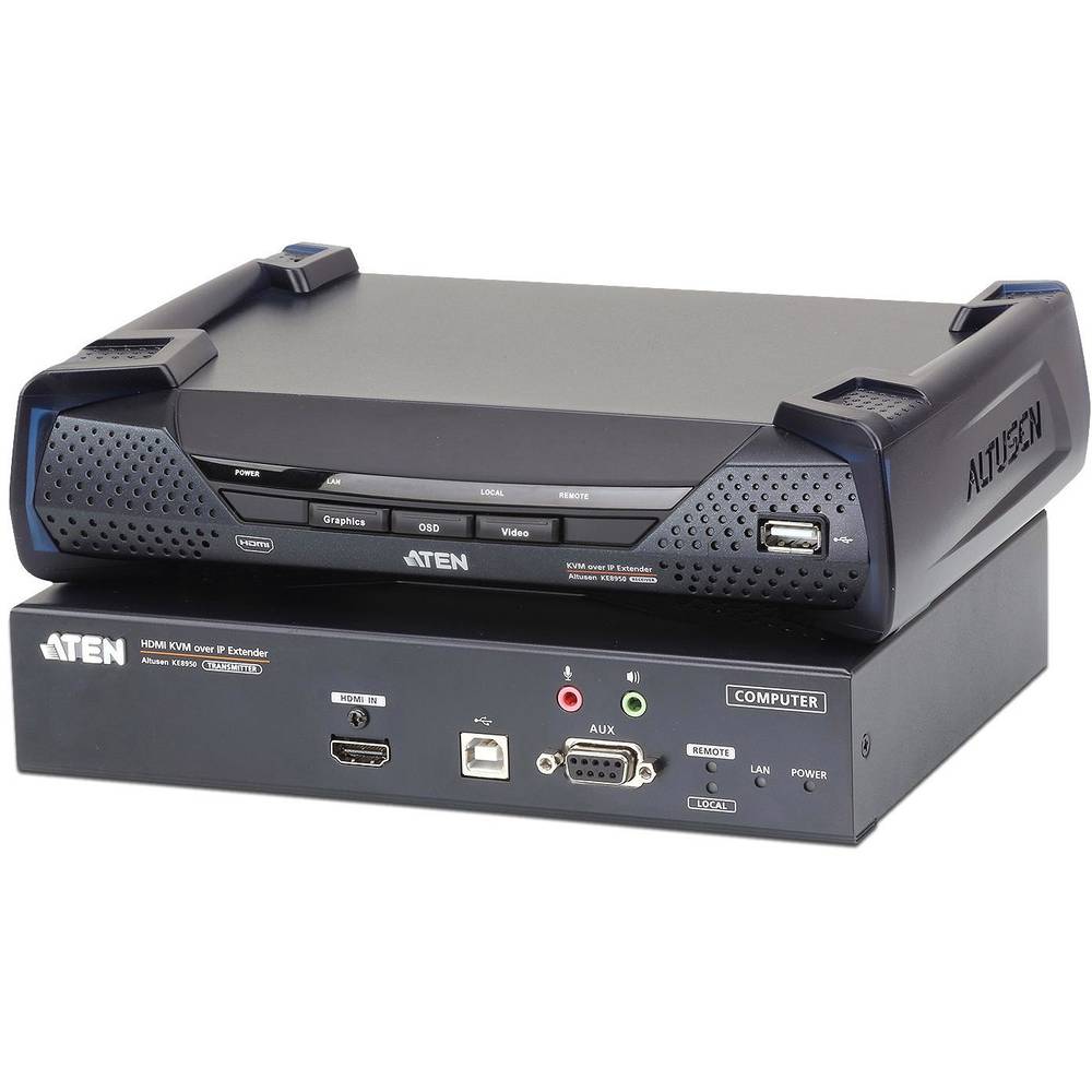 ATEN KE8950-AX-G HDMI™, USB, RS232, Audio-Line-out , zásuvka mikrofonu extender (prodloužení) přes síťový kabel RJ45, př