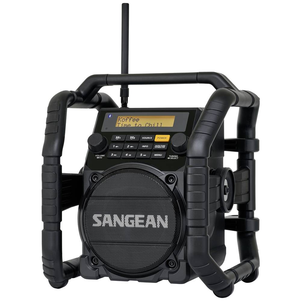 Sangean U-5 DBT odolné rádio DAB+, FM AUX, Bluetooth vodotěšné, prachotěsné, nárazuvzdorné černá