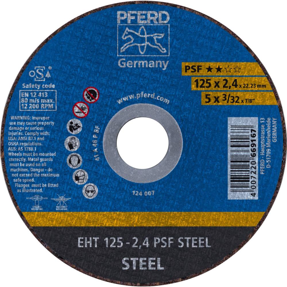 PFERD PSF STEEL 61719026 řezný kotouč rovný 125 mm 25 ks ocel