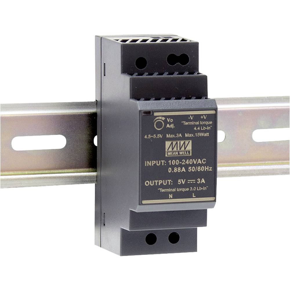 Mean Well HDR-30-15 síťový zdroj na DIN lištu, 15 V/DC, 2 A, 30 W, výstupy 1 x