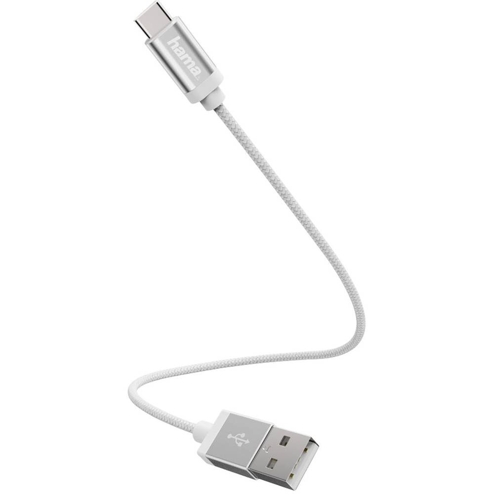 Hama USB kabel USB 2.0 USB-A zástrčka, USB-C ® zástrčka 0.20 m bílá 00178284