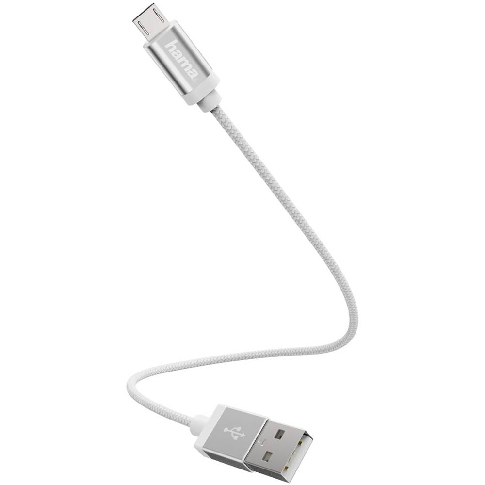 Hama USB kabel USB 2.0 USB-A zástrčka, USB Micro-B zástrčka 0.20 m bílá 00178282