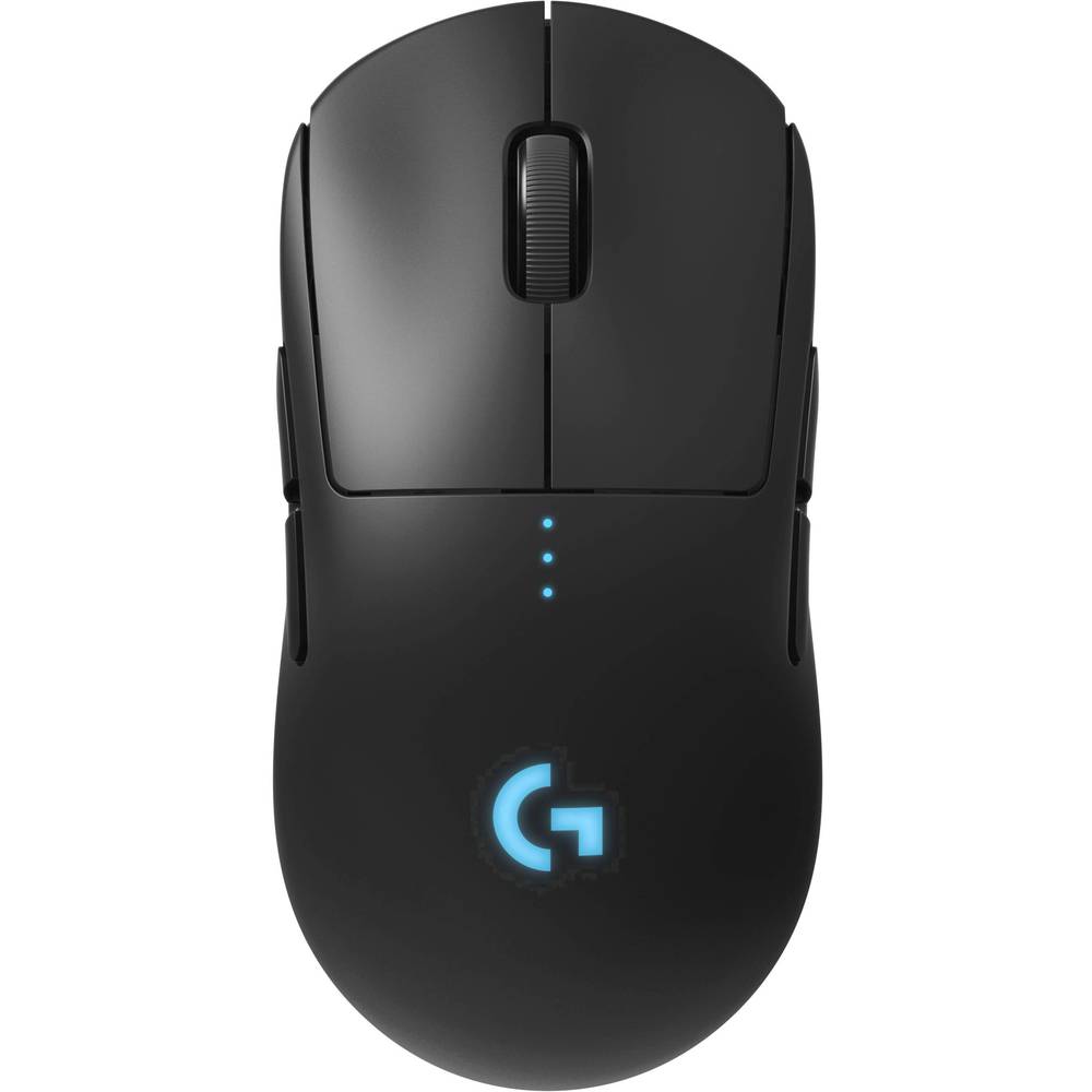 Logitech Gaming G Pro herní myš bezdrátový optická černá 6 tlačítko 16000 dpi s podsvícením, výměnné boční díly, odnímat