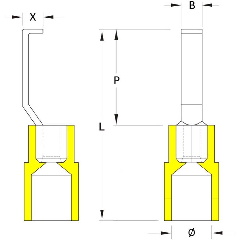 Weidmüller 1312470000 závěsné kabelové oko 4 mm² 6 mm² částečná izolace žlutá 100 ks