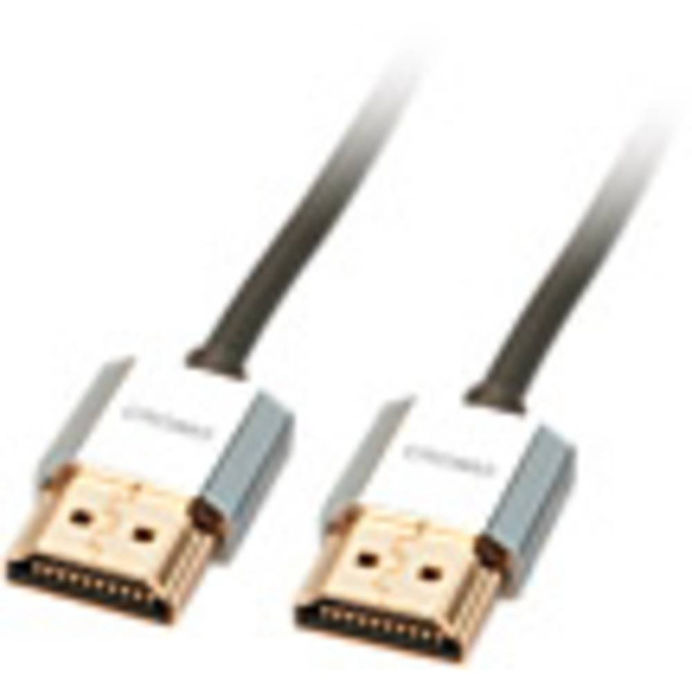 LINDY HDMI kabel Zástrčka HDMI-A, Zástrčka HDMI-A 2.00 m šedá 41672 High Speed HDMI s Ethernetem, vodič z OFC, kulatý, U