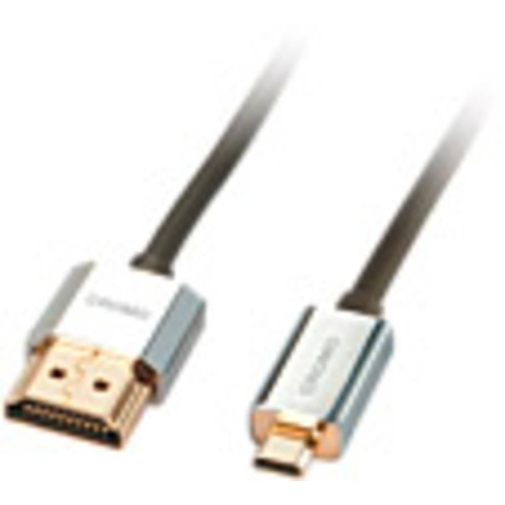 LINDY HDMI kabel Zástrčka HDMI-A, Zástrčka HDMI Micro-D 0.50 m šedá 41680 High Speed HDMI s Ethernetem, vodič z OFC, kul