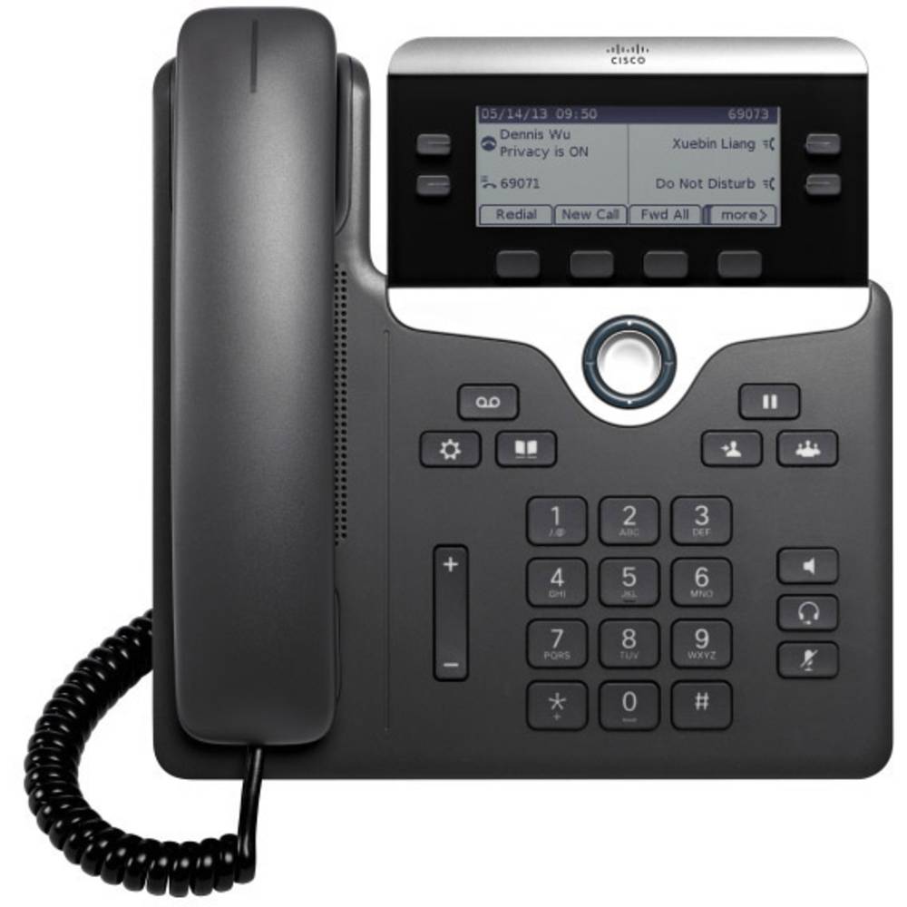 Cisco CP-7821-3PCC-K9= systémový telefon, VoIP LCD displej černá, stříbrná