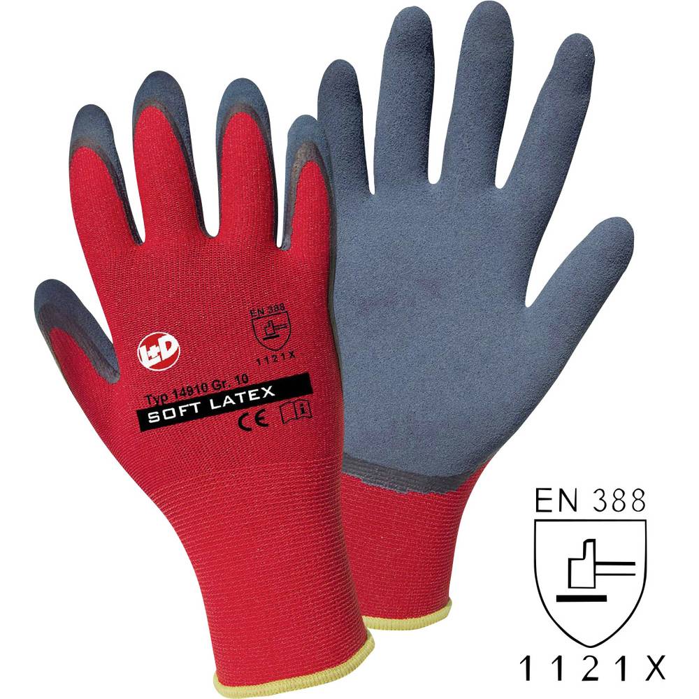 L+D Griffy Soft Latex 14910-10 polyester pracovní rukavice Velikost rukavic: 10 EN 388:2016 CAT II 1 ks