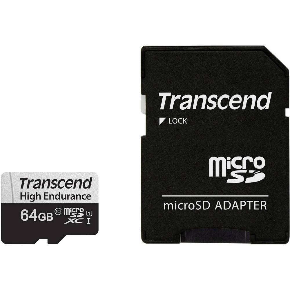 Transcend High Endurance 350V paměťová karta microSDXC 64 GB Class 10, UHS-I vč. SD adaptéru