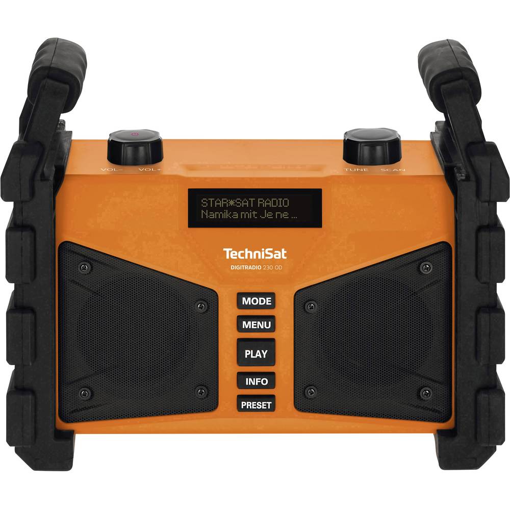 TechniSat Digitradio 230 OD odolné rádio DAB+, FM AUX, Bluetooth, USB voděodolné, prachotěsné, s akumulátorem oranžová