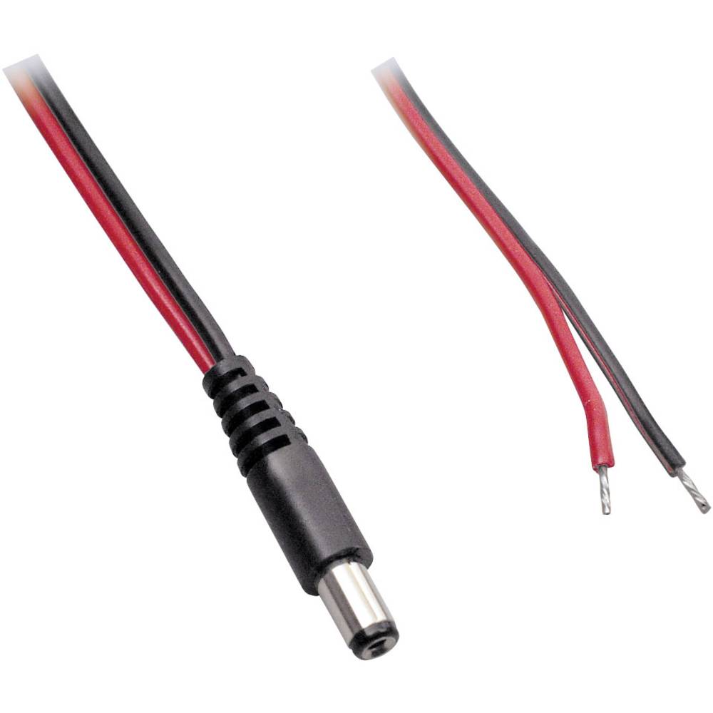 BKL Electronic 075142 nízkonapěťový připojovací kabel nízkonapěťová zástrčka - kabel s otevřenými konci 4.75 mm 1.70 mm