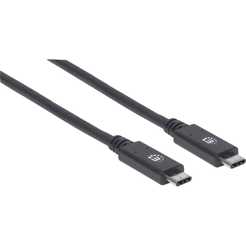 Manhattan USB kabel USB 3.2 Gen1 (USB 3.0 / USB 3.1 Gen1) USB-C ® zástrčka, USB-C ® zástrčka 1.00 m černá oboustranně za