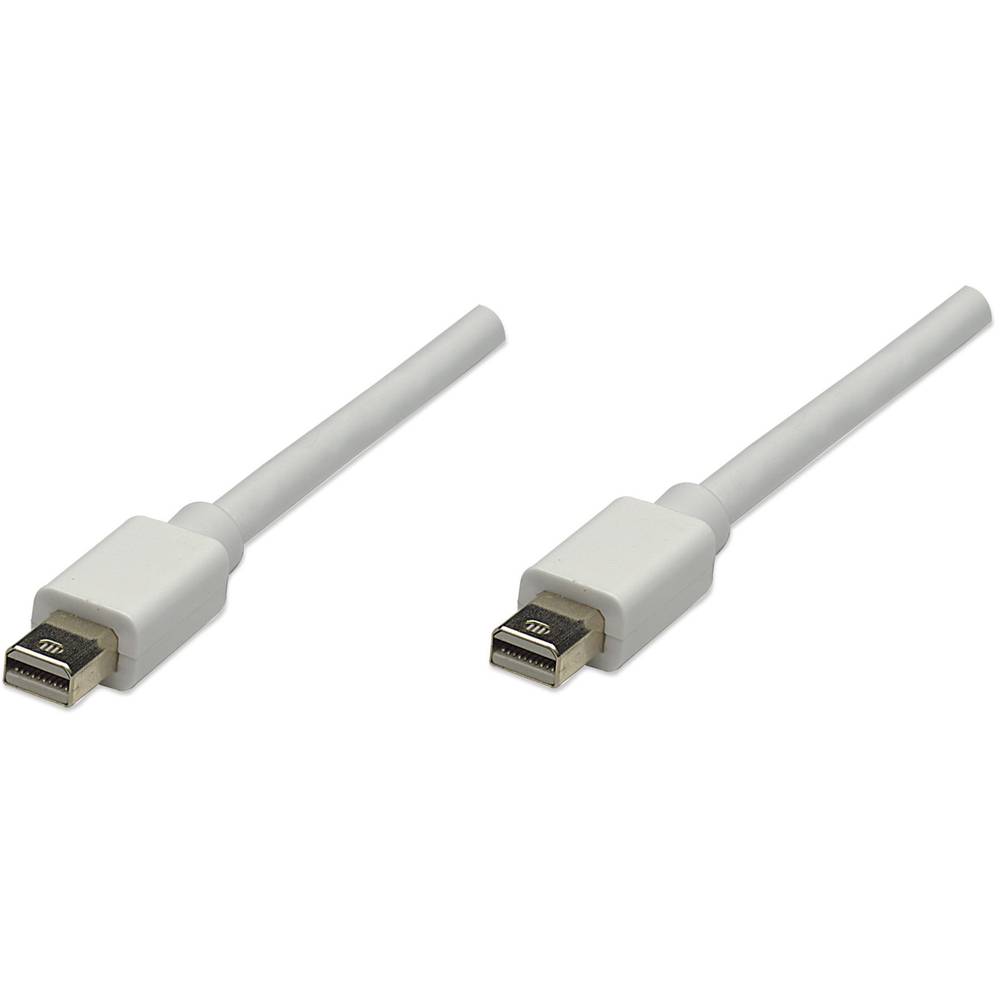 Manhattan Mini-DisplayPort kabel Mini DisplayPort konektory, Mini DisplayPort konektory 1.00 m bílá 324557 pozlacené kon