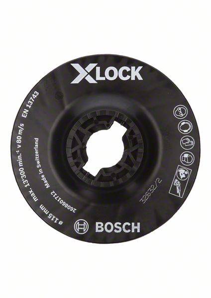 Bosch Accessories 2608601712 X-lock st&ouml;dplatta, medelh&aring;rd, 115 mm