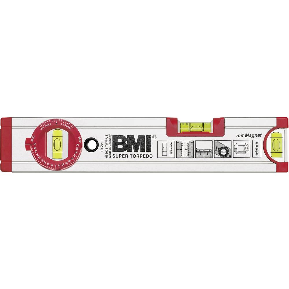BMI 692025TWM magnetická vodováha s magnetem 0.5 mm/m