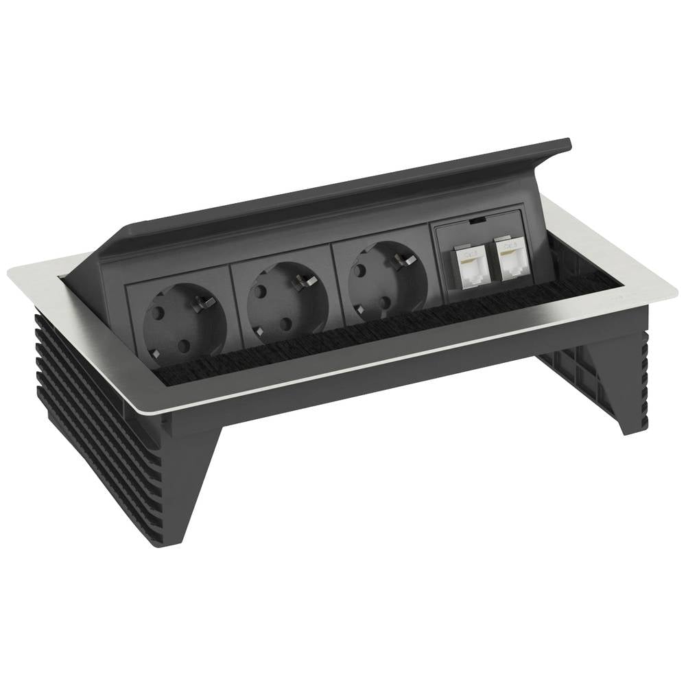 OBO Bettermann 6116806 stolní zásuvka černá, stříbrná DE schuko zástrčka/zásuvky