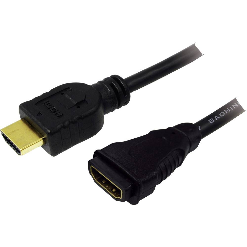 LogiLink HDMI prodlužovací kabel Zástrčka HDMI-A, Zásuvka HDMI-A 5.00 m černá CH0058 HDMI kabel