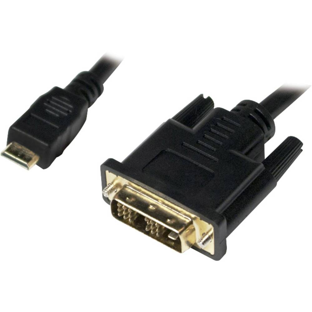 LogiLink HDMI / DVI kabelový adaptér Zástrčka HDMI Mini-C, DVI-D 18 + 1 pól Zástrčka 2.00 m černá CHM004 HDMI kabel
