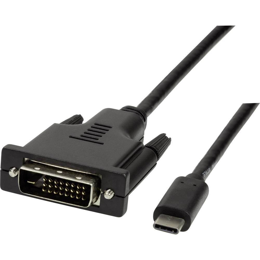 LogiLink USB-C® / DVI kabelový adaptér USB-C ® zástrčka, DVI-D 24+1pol. Zástrčka 3.00 m černá UA0332 Kabel pro displeje