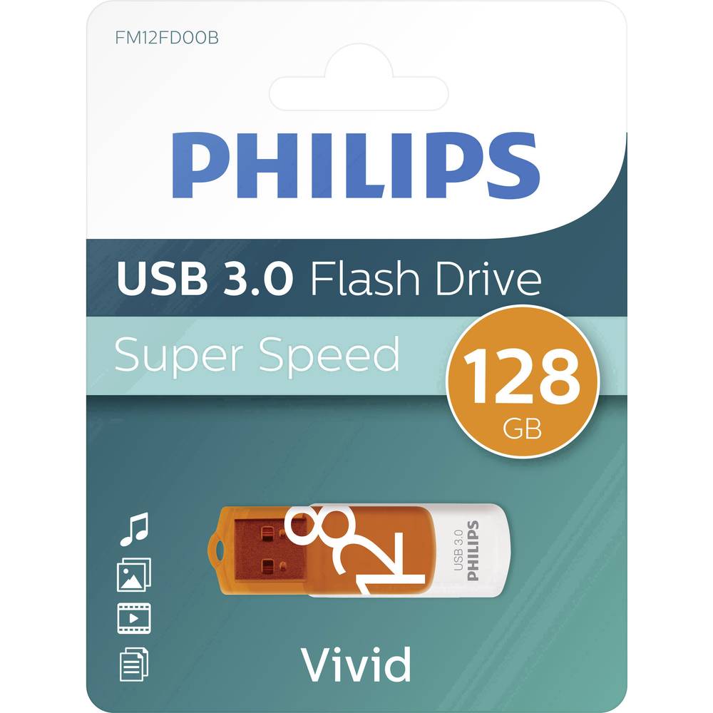 Philips FM12FD00B/00 USB flash disk 128 GB oranžová FM12FD00B/00 USB 3.2 Gen 1 (USB 3.0)