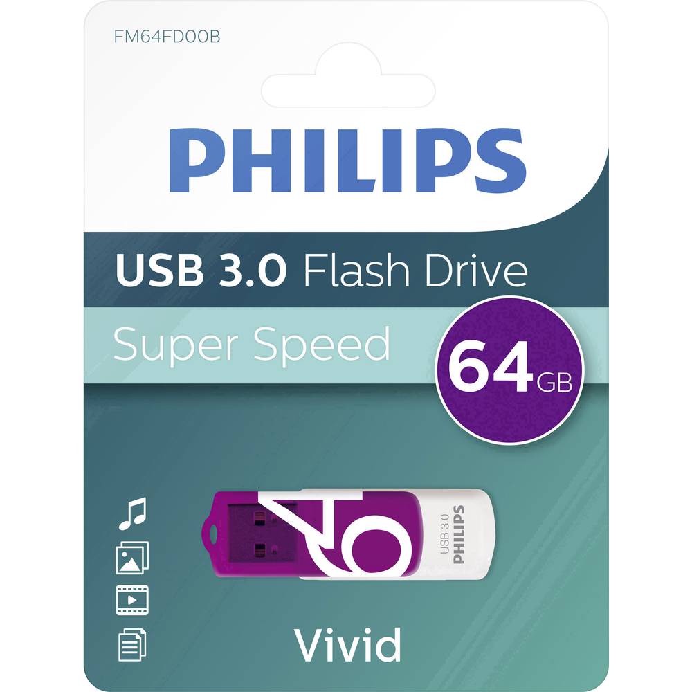 Philips VIVID USB flash disk 64 GB nachová FM64FD00B/00 USB 3.2 Gen 1 (USB 3.0)