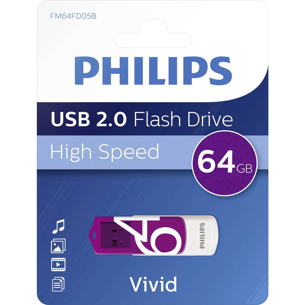 Philips VIVID USB flash disk 64 GB nachová FM64FD05B/00 USB 2.0